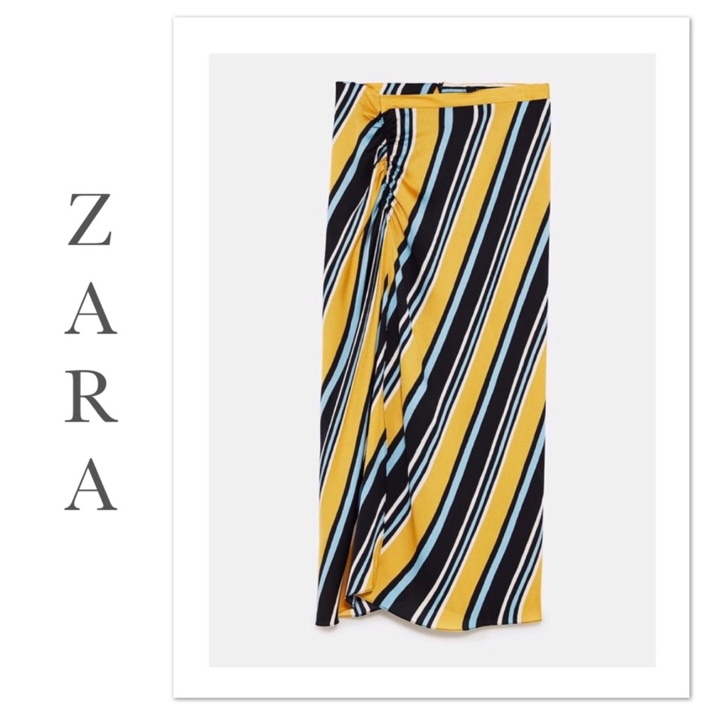 Zara Multicolor Striped Wrap Skirt - NWT